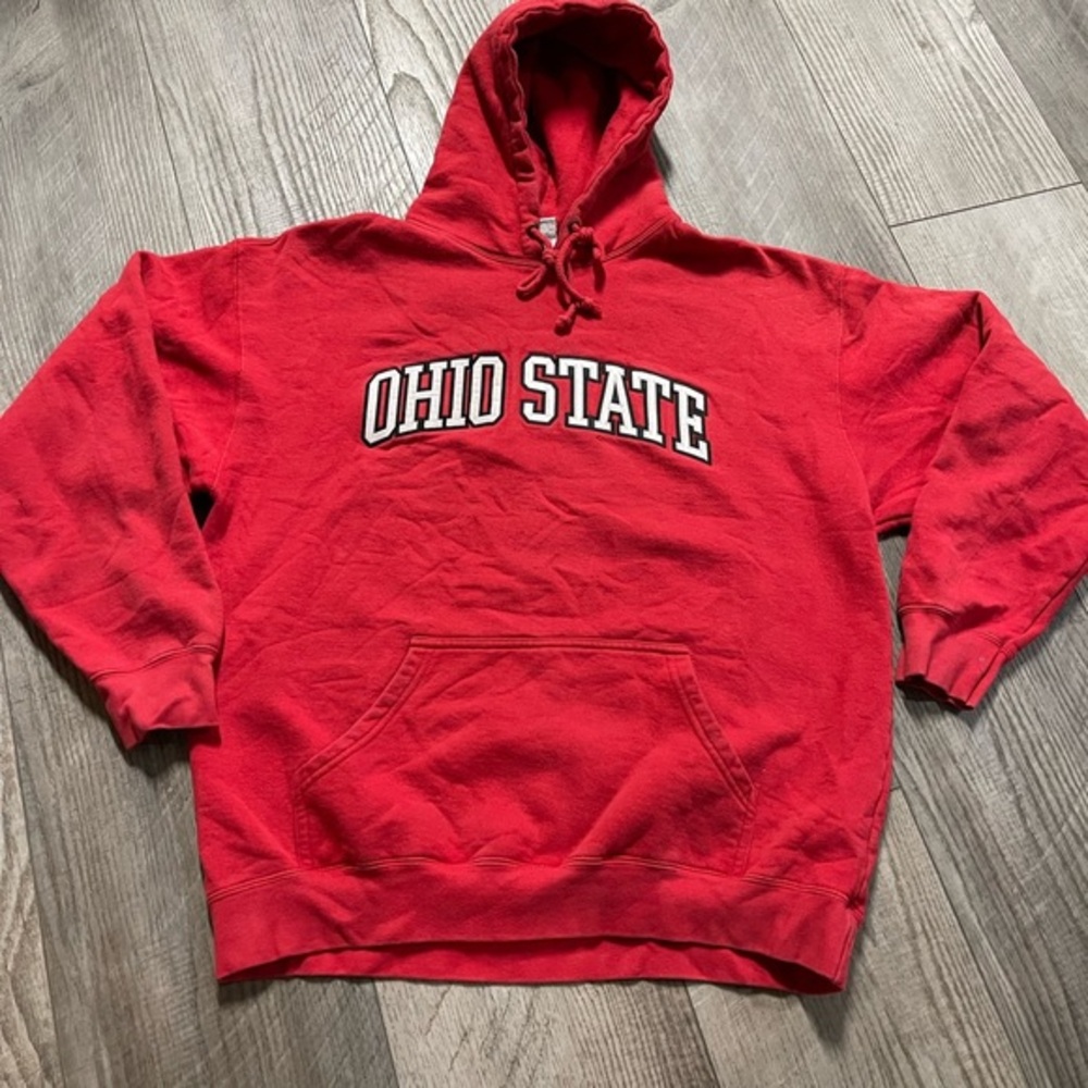 Vintage Ohio State Buckeyes red Hoodie Impact Sports L embroidered NCSA